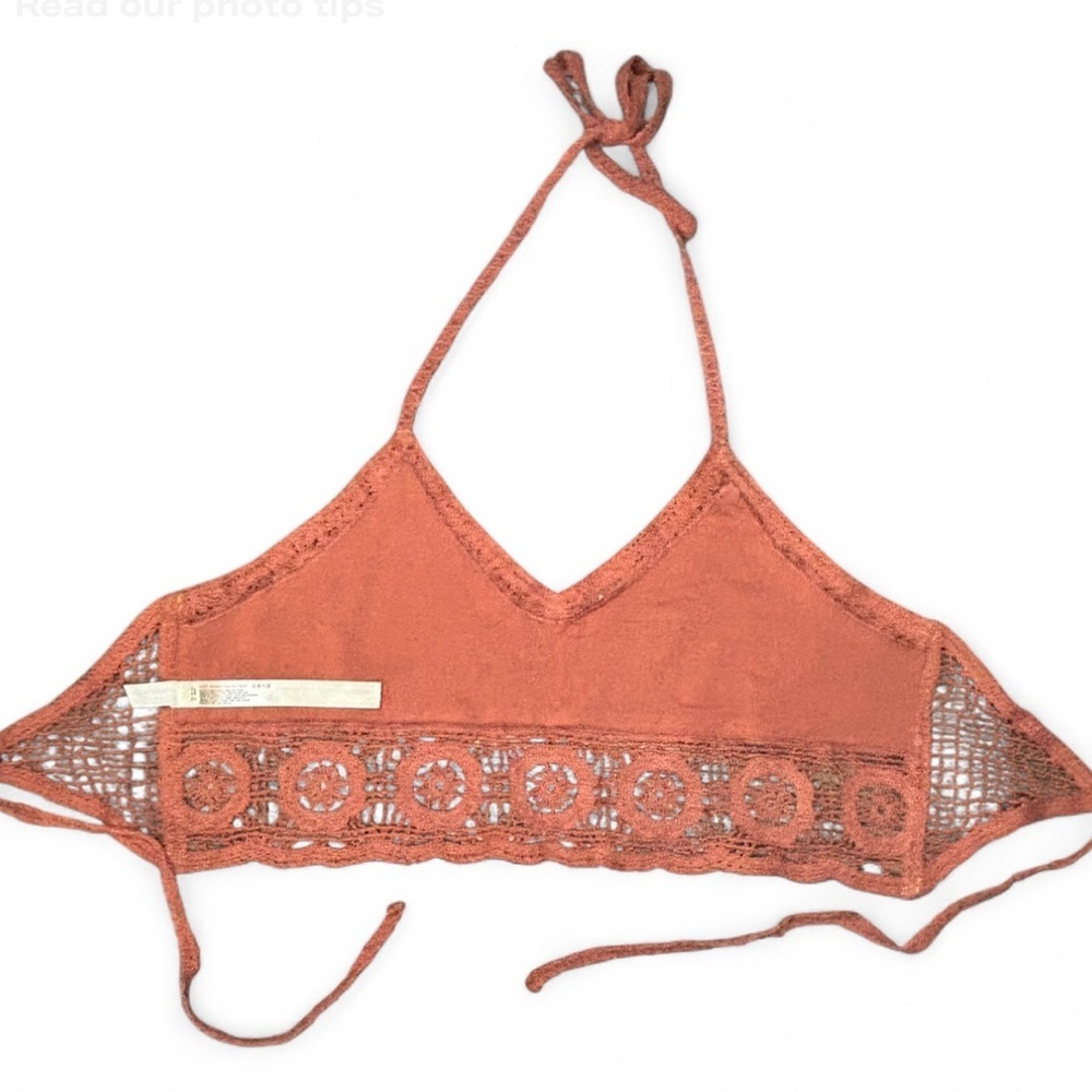 Free People Sydney Crochet Lace Bralette Canyon Sunset Boho Festival Top Sz L - Picture 5 of 6